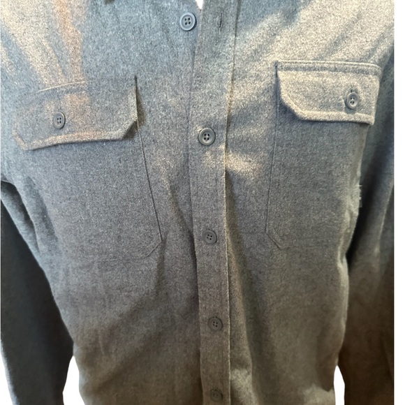 Eddie Bauer Double Brushed Chamois Shirt Mens Large Gray Button Up NWT - Picture 2 of 6
